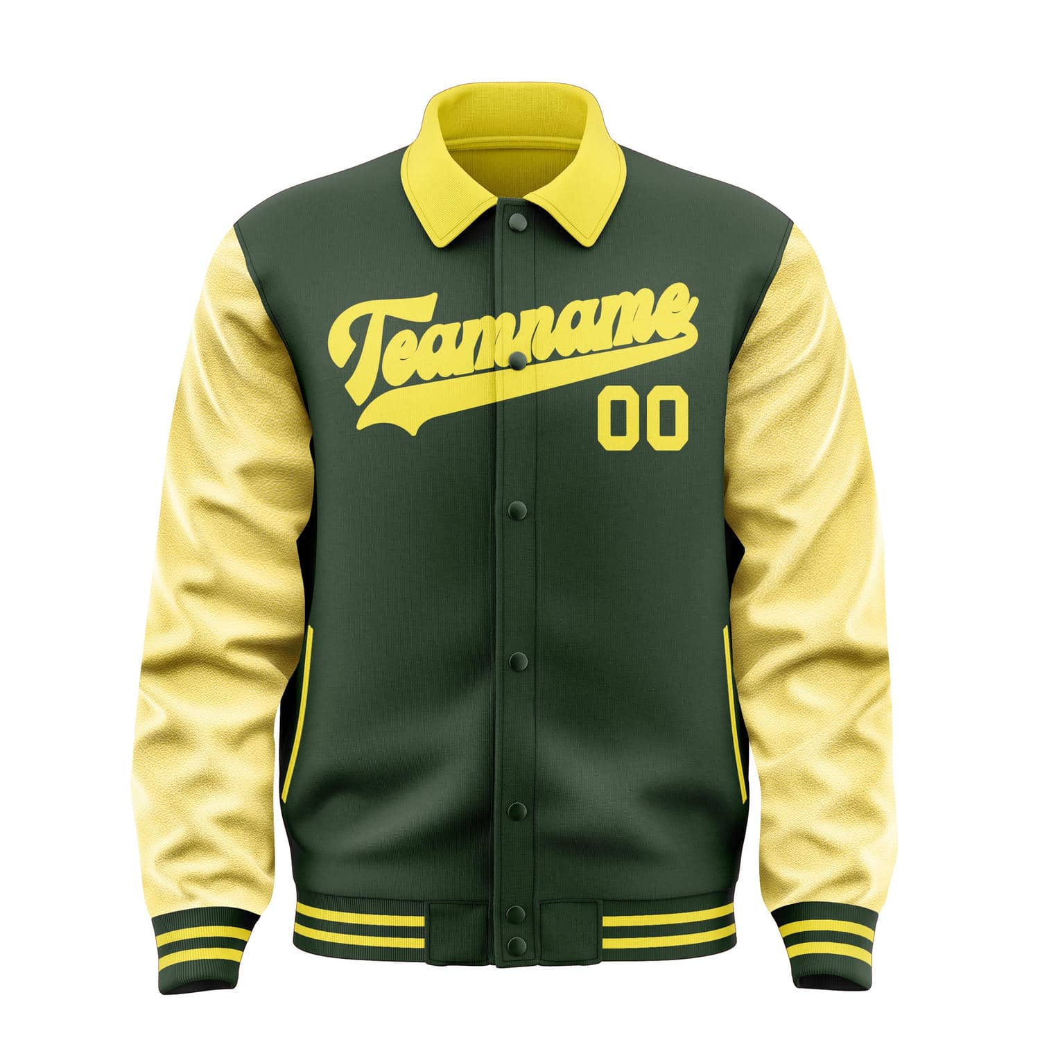 Veste personnalisée vert foncé et jaune clair