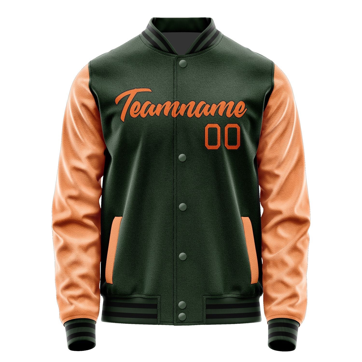 Custom Dark Green Orange Jacket JA0606280617B21728
