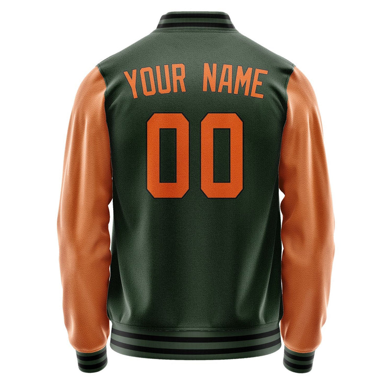 Custom Dark Green Orange Jacket JA0606280617B31728
