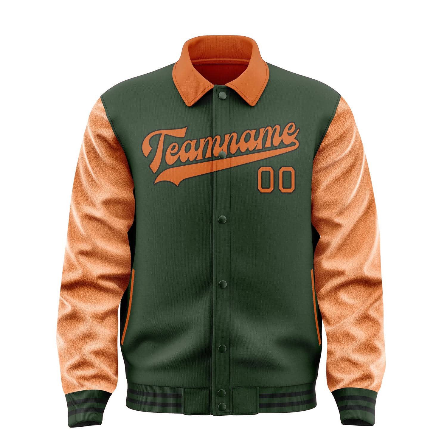 Veste personnalisée vert foncé orange