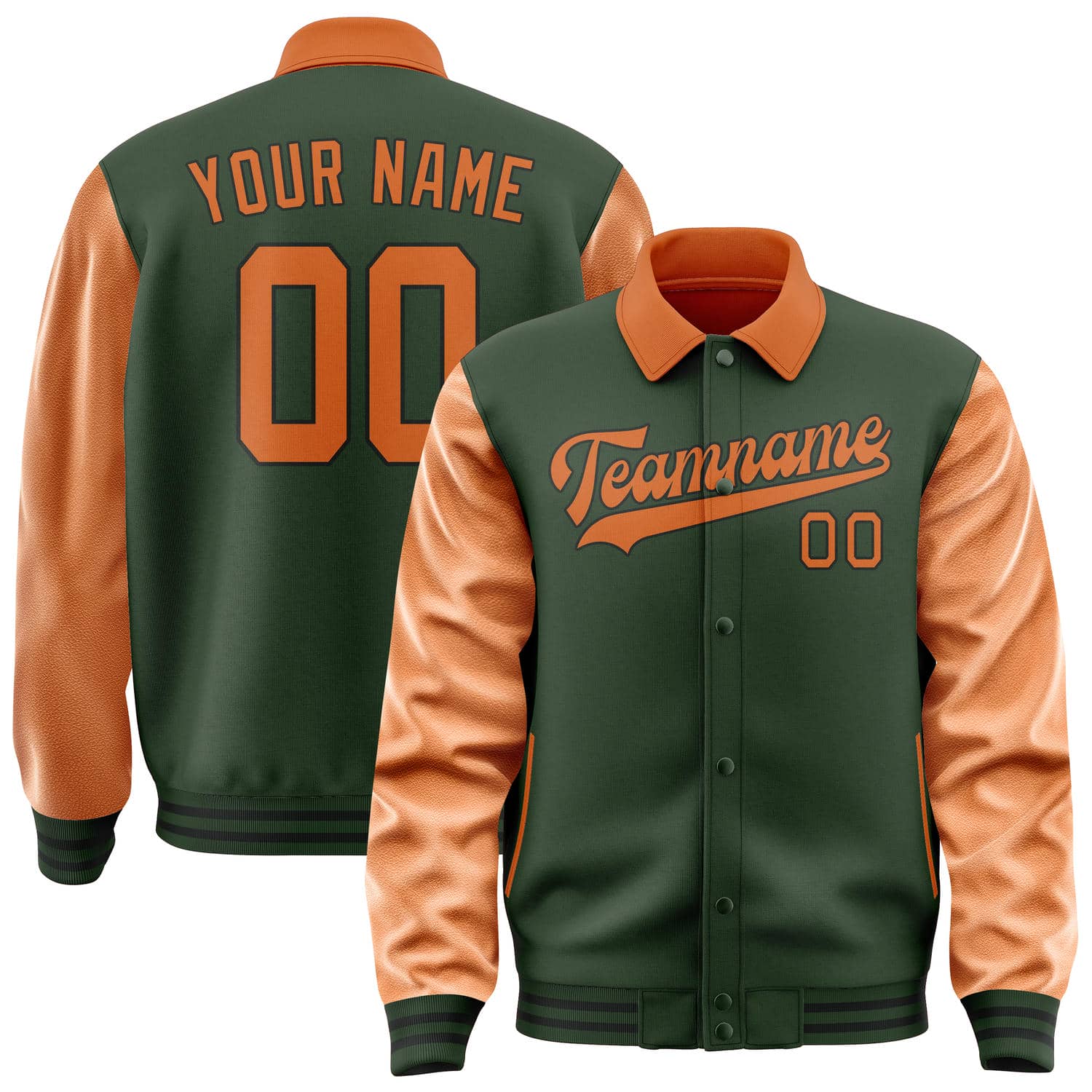 Veste personnalisée vert foncé orange