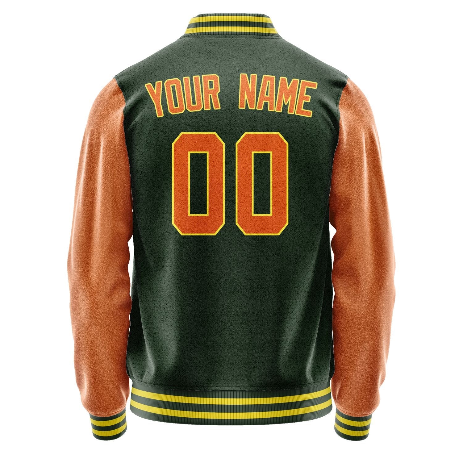 Custom Dark Green Orange Jacket JA0606280626B32628