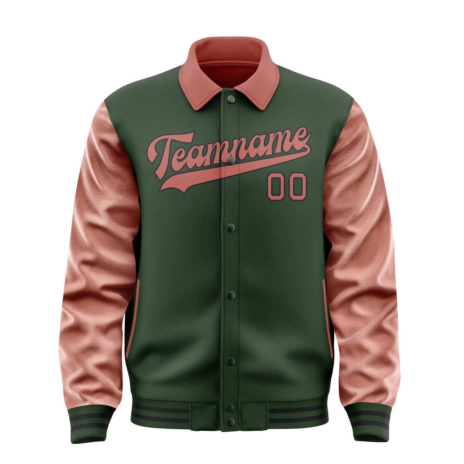 Veste personnalisée vert foncé cuivre rose