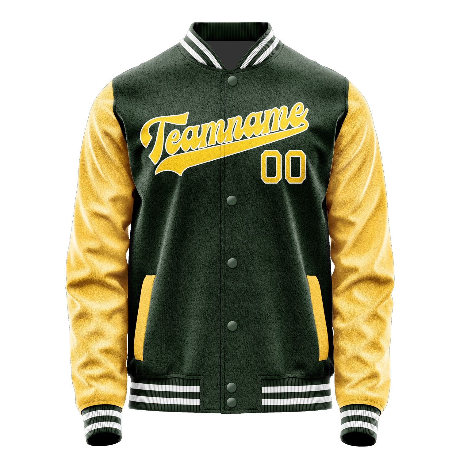 Custom Dark Green Gold Jacket JA0606300618B31830