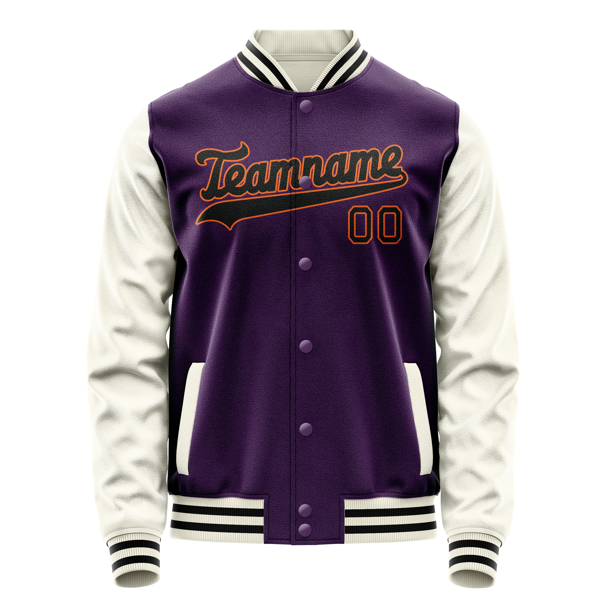 Veste universitaire personnalisée violette crème unie