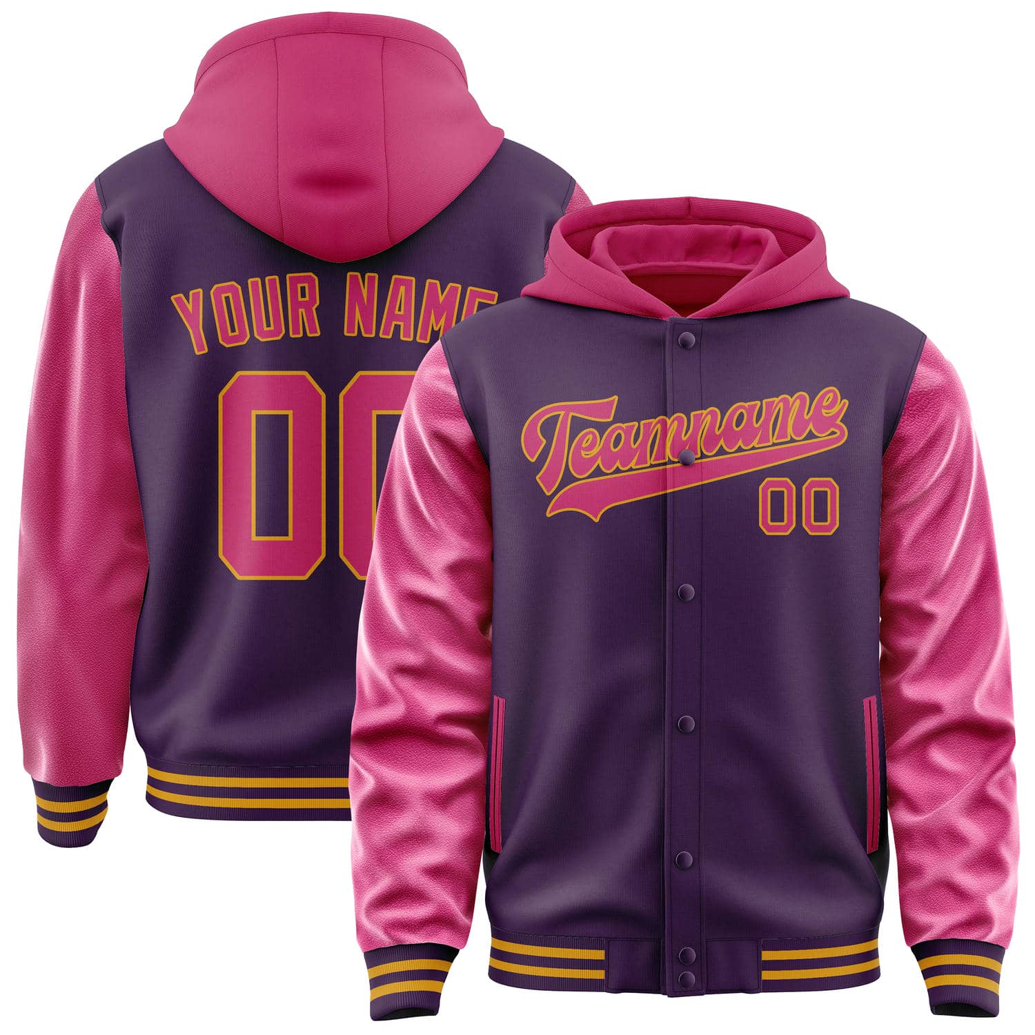 Veste personnalisée violette et rose