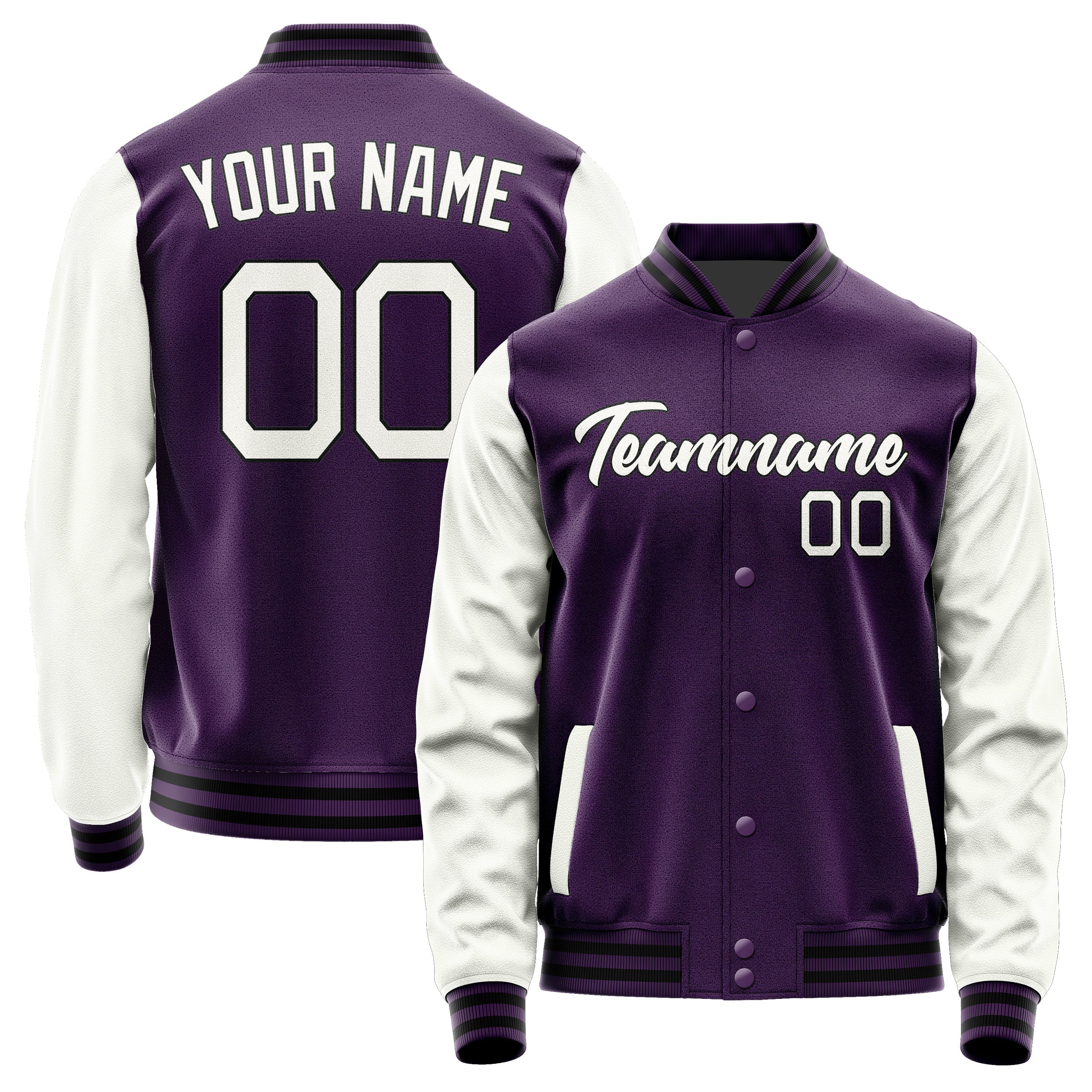 Custom Purple White Jacket JA0707180717B21718