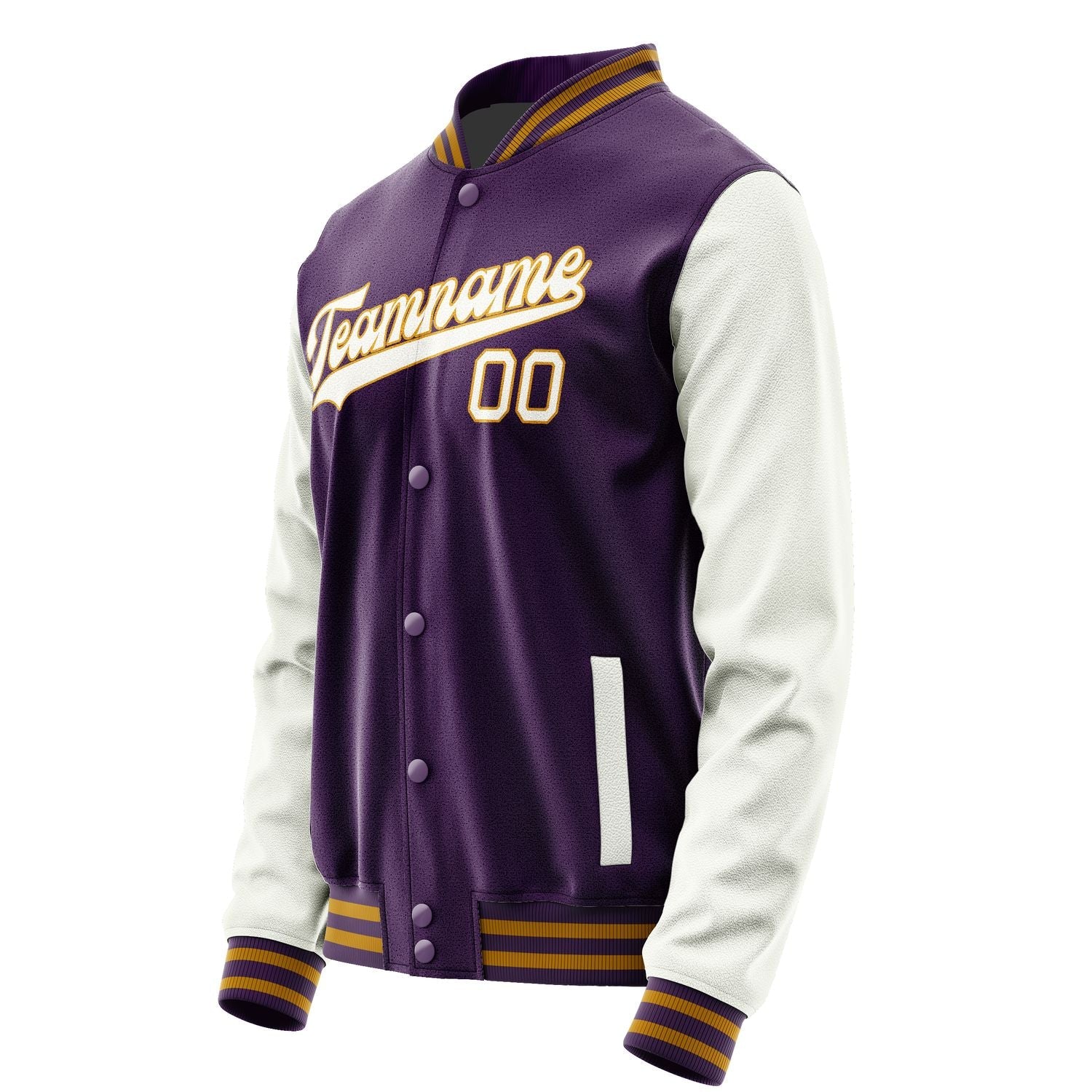 Custom Purple White Jacket JA0707180719B31918