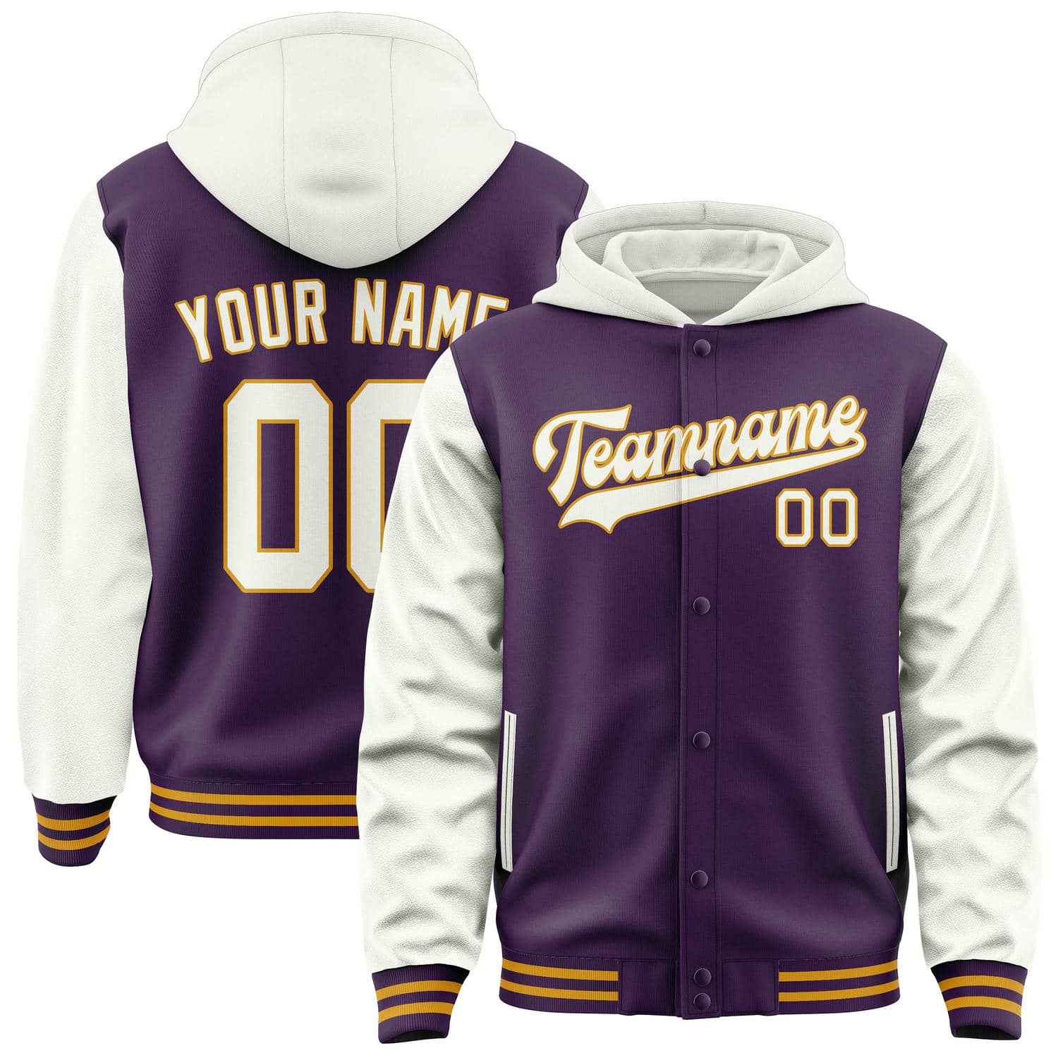 Veste violette et blanche personnalisée