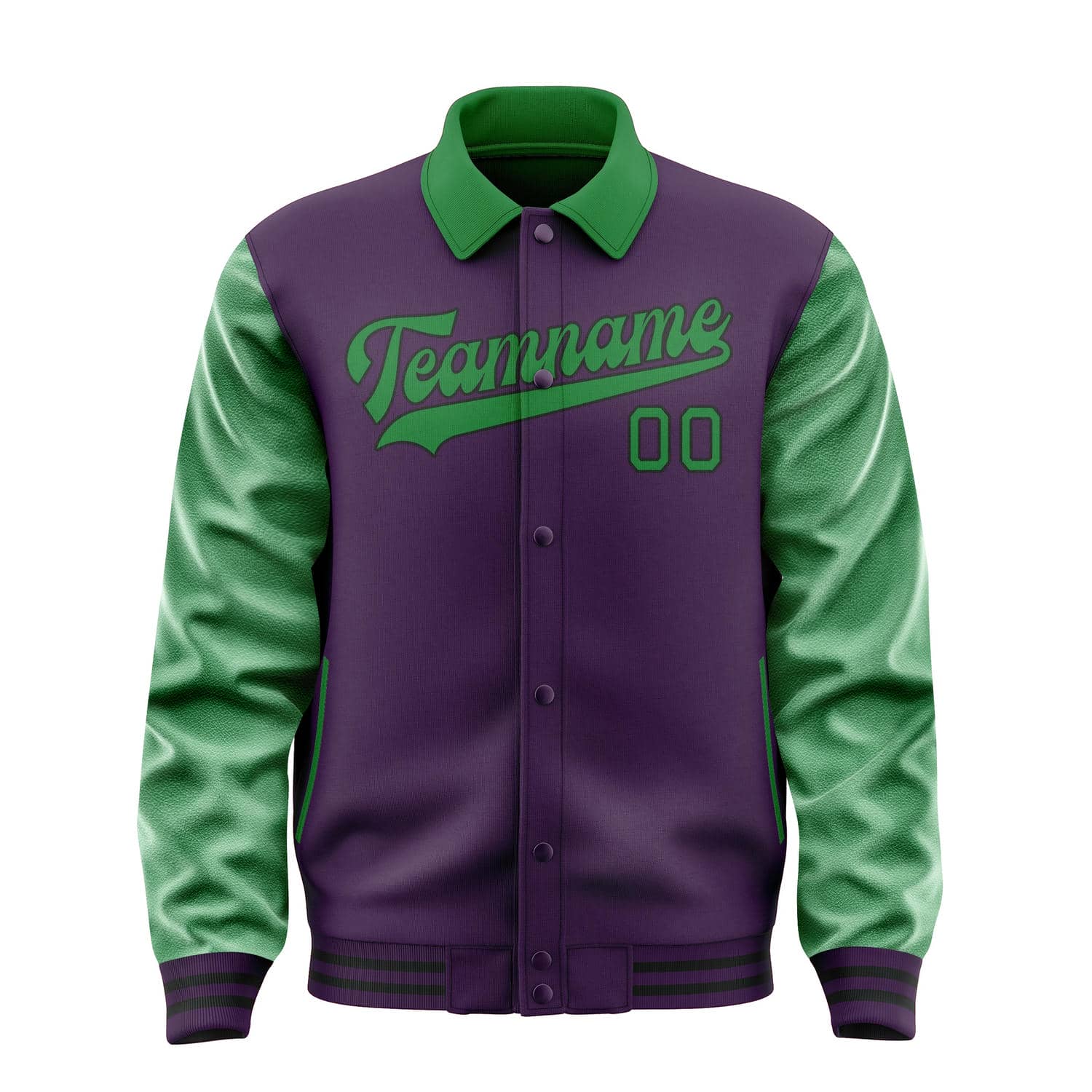 Veste personnalisée violette et vert émeraude