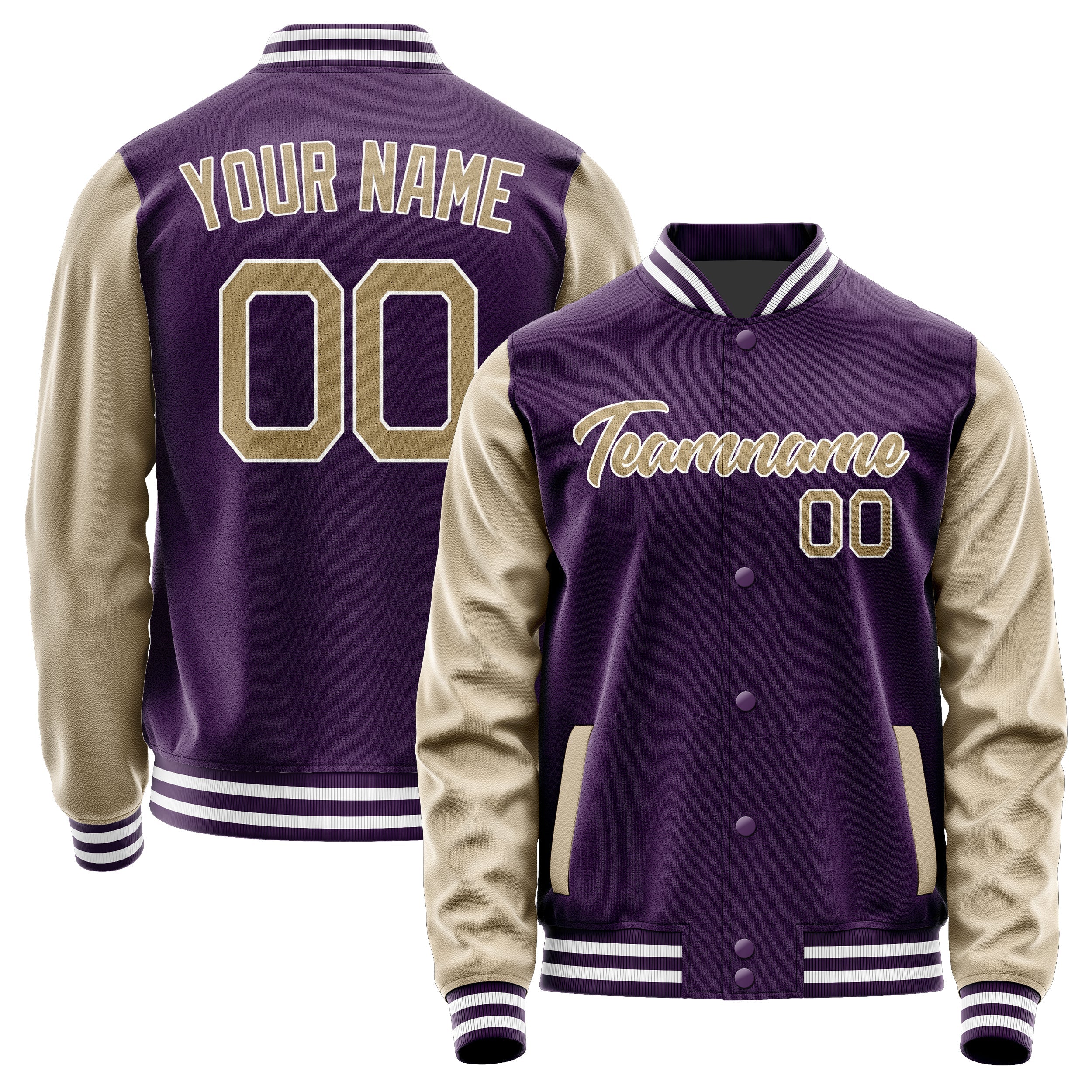 Custom Purple Light Khaki Jacket JA0707250718B21825