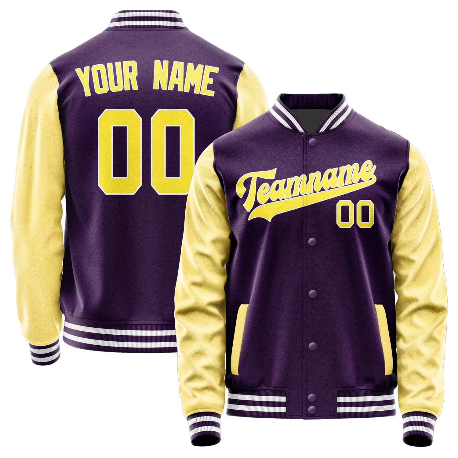 Custom Purple Light Yellow Jacket JA0707260718B31826