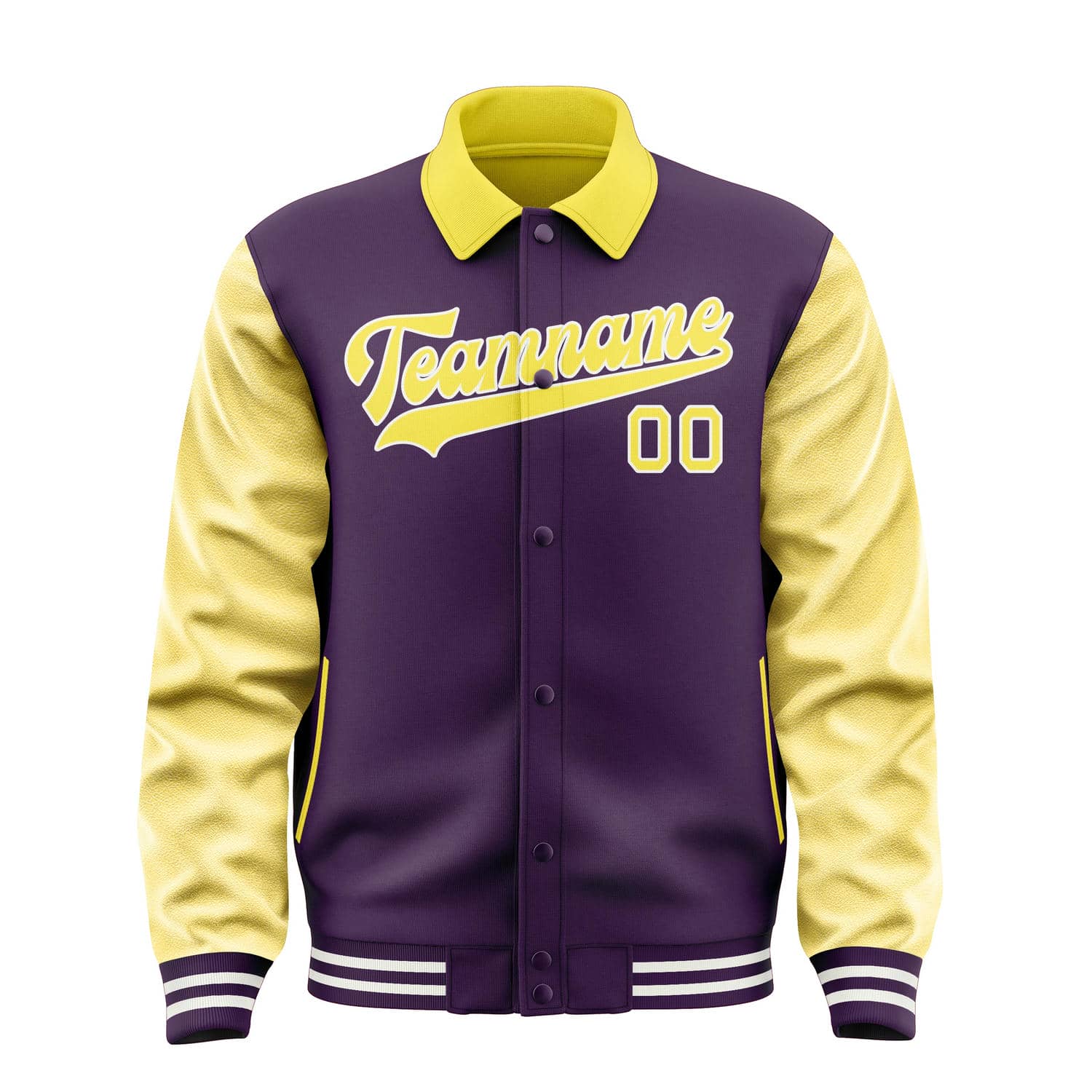 Veste personnalisée violette et jaune clair