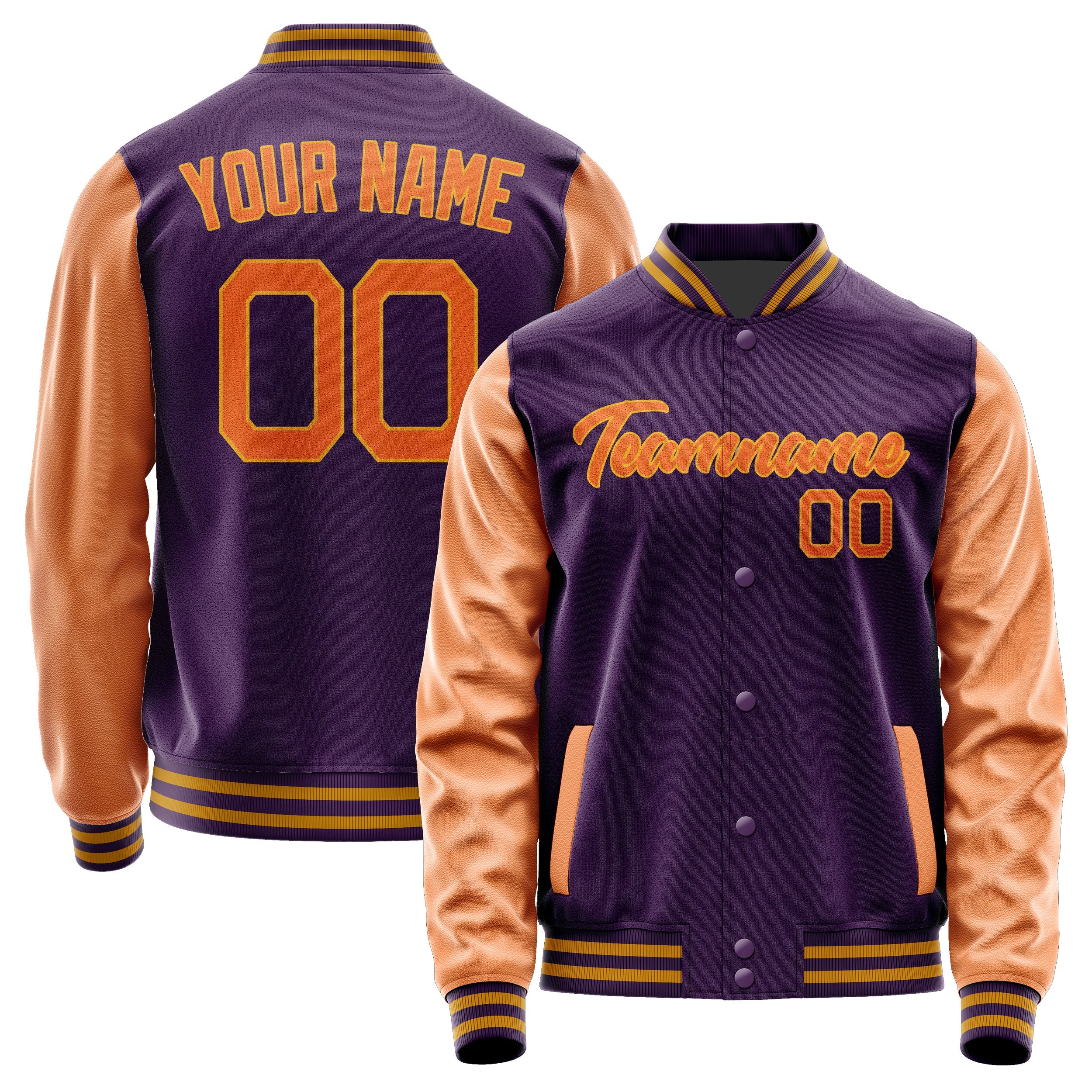 Custom Purple Orange Jacket JA0707280719B21928