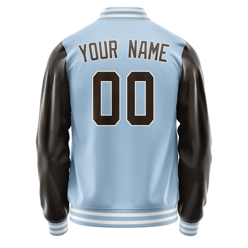 Custom Light Blue Brown Jacket JA0808010818B31801