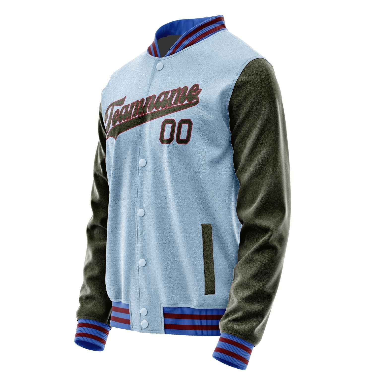 Custom Light Blue Olive Jacket JA0808020915B31502