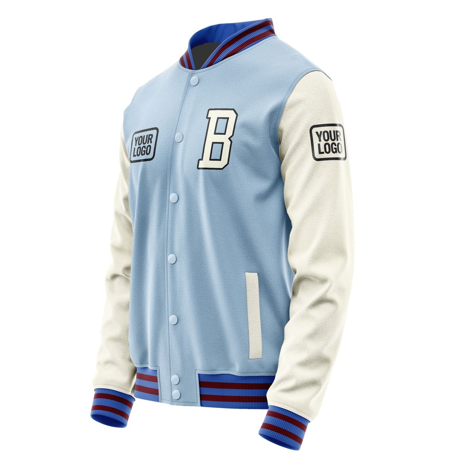Custom Light Blue Cream Jacket JA080803091517030317