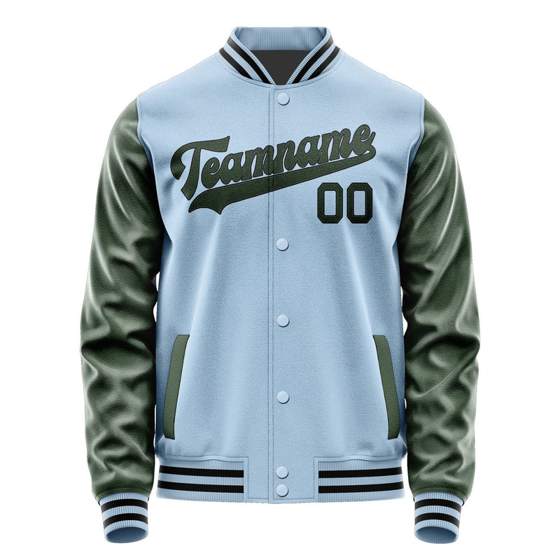 Custom Light Blue Dark Green Jacket JA0808060817B31706