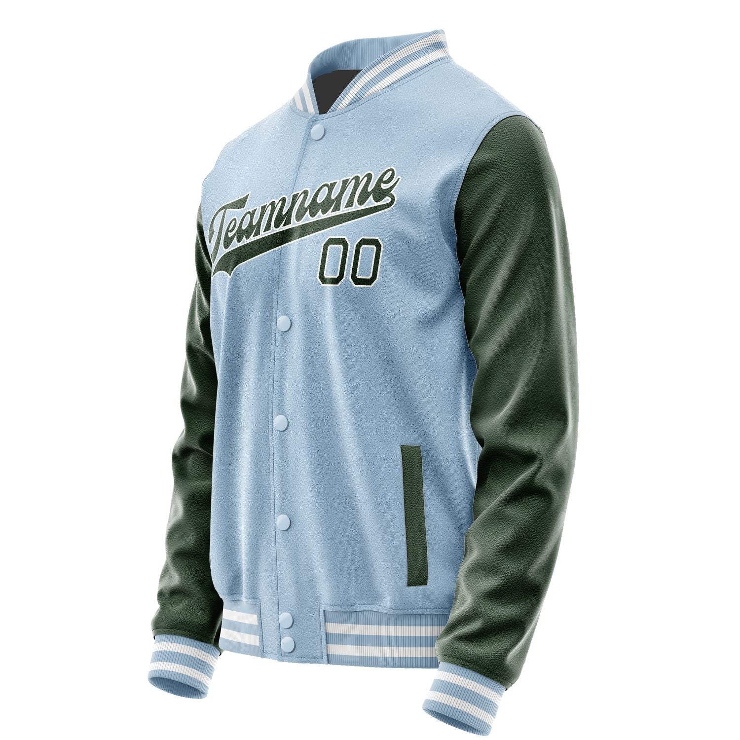 Custom Light Blue Dark Green Jacket JA0808060818B31806
