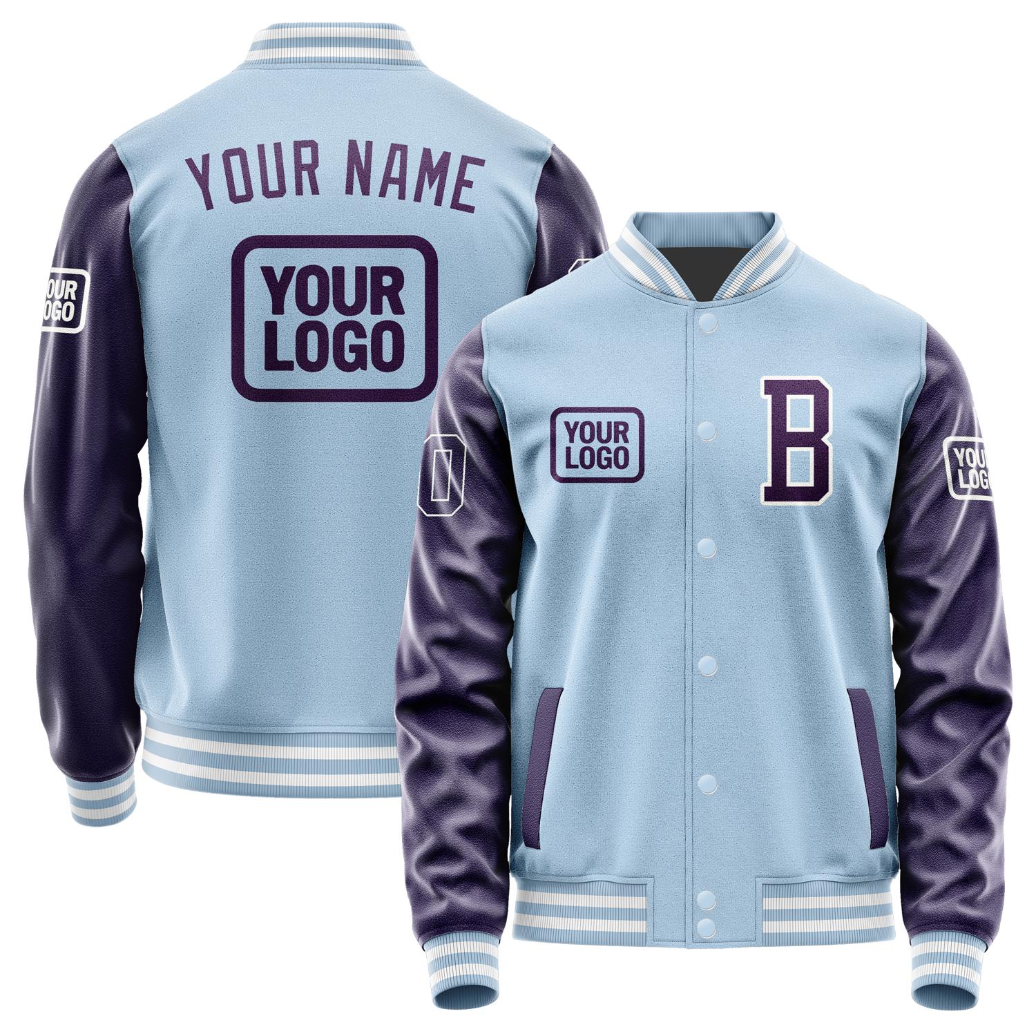 Custom Light Blue Purple Jacket JA080807081818070718