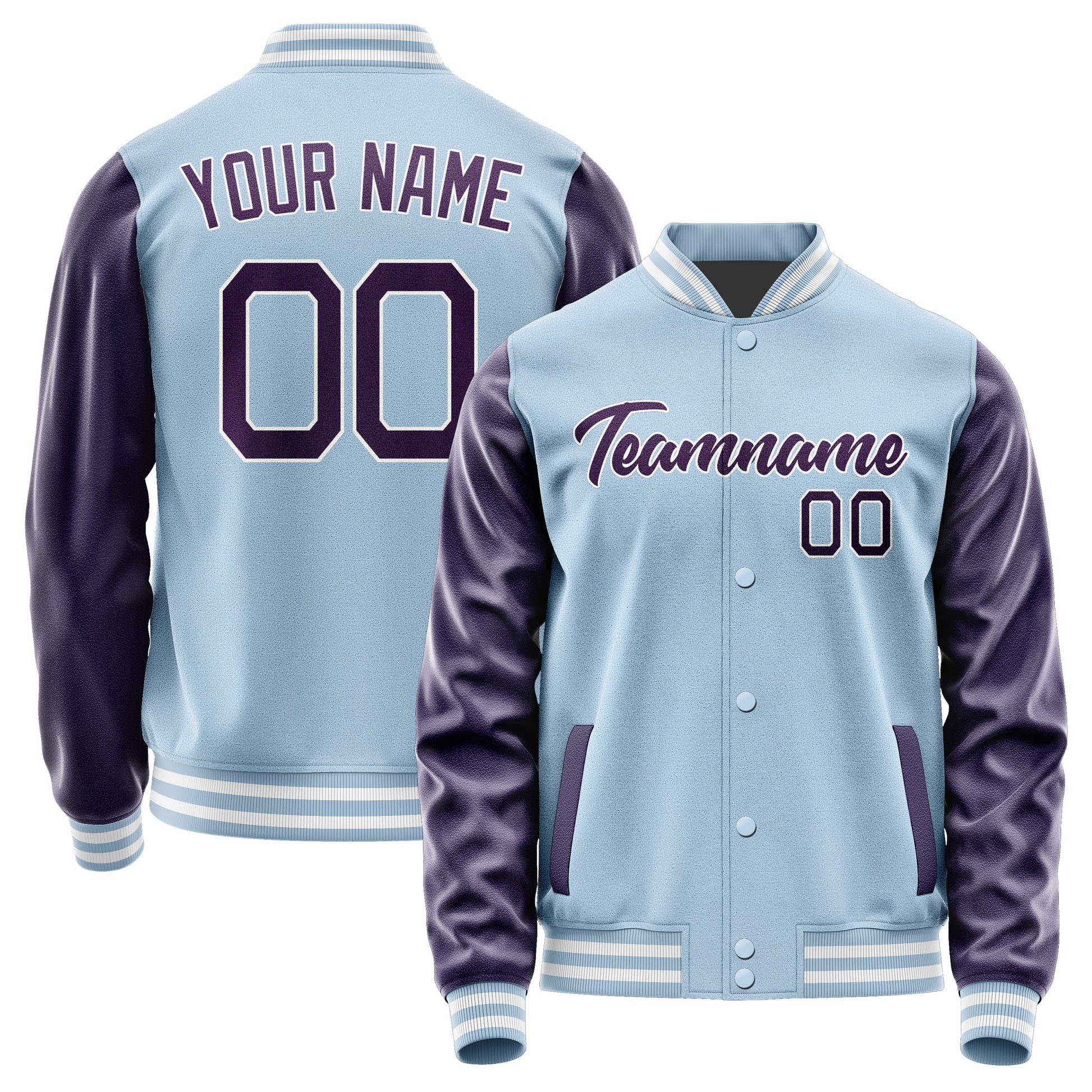 Custom Light Blue Purple Jacket JA0808070818B21807