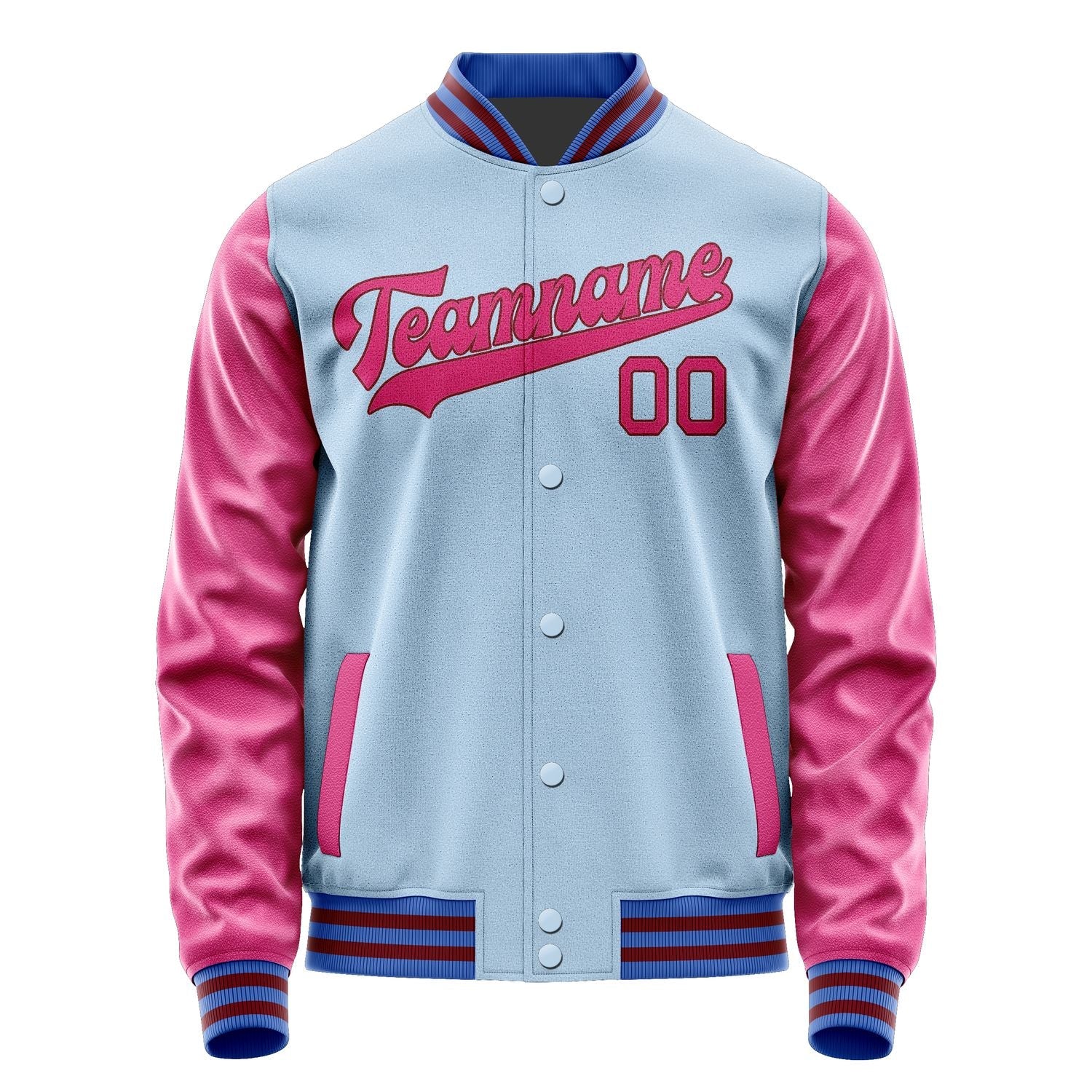 Custom Light Blue Pink Jacket JA0808130915B31513