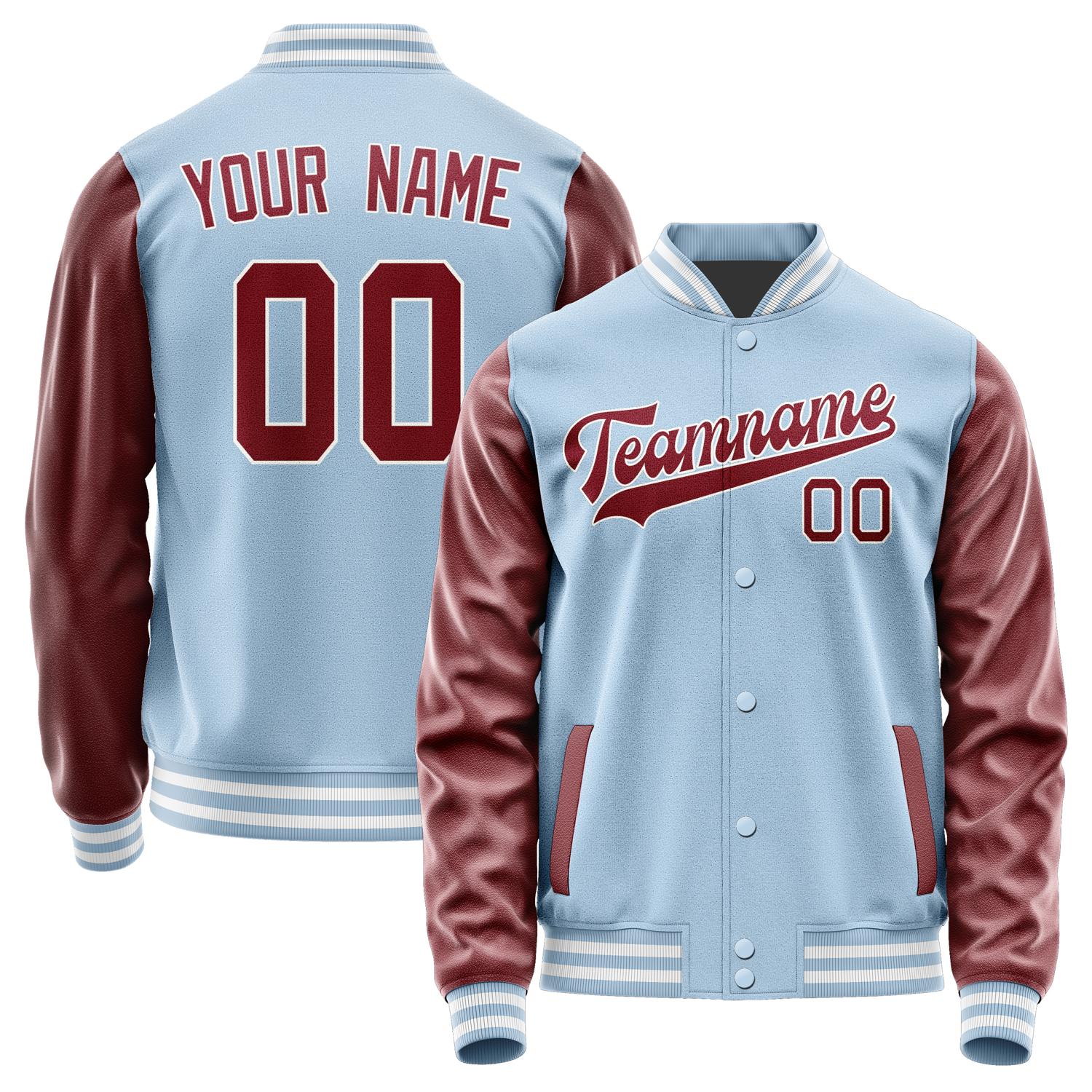 Custom Light Blue Crimson Red Jacket JA0808150818B31815