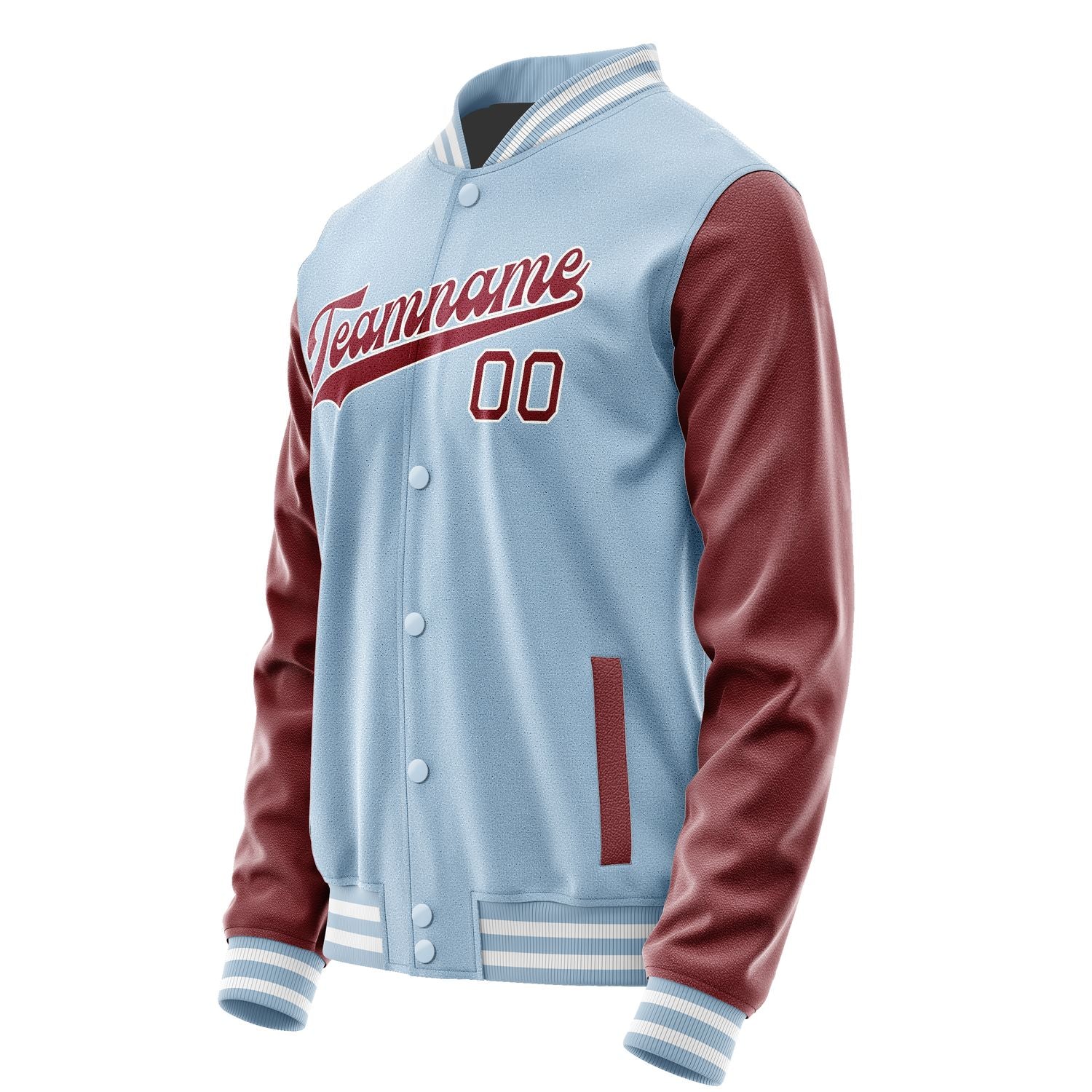 Custom Light Blue Crimson Red Jacket JA0808150818B31815