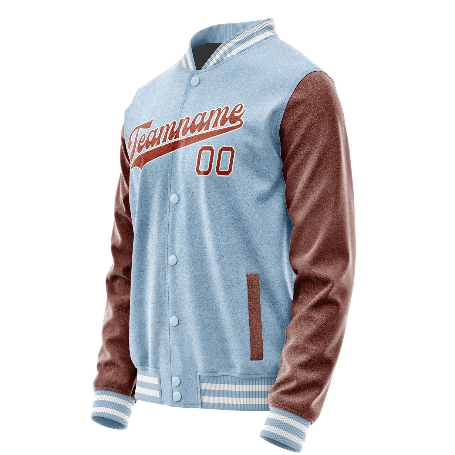 Custom Light Blue Coral Red Jacket JA0808160818B31816