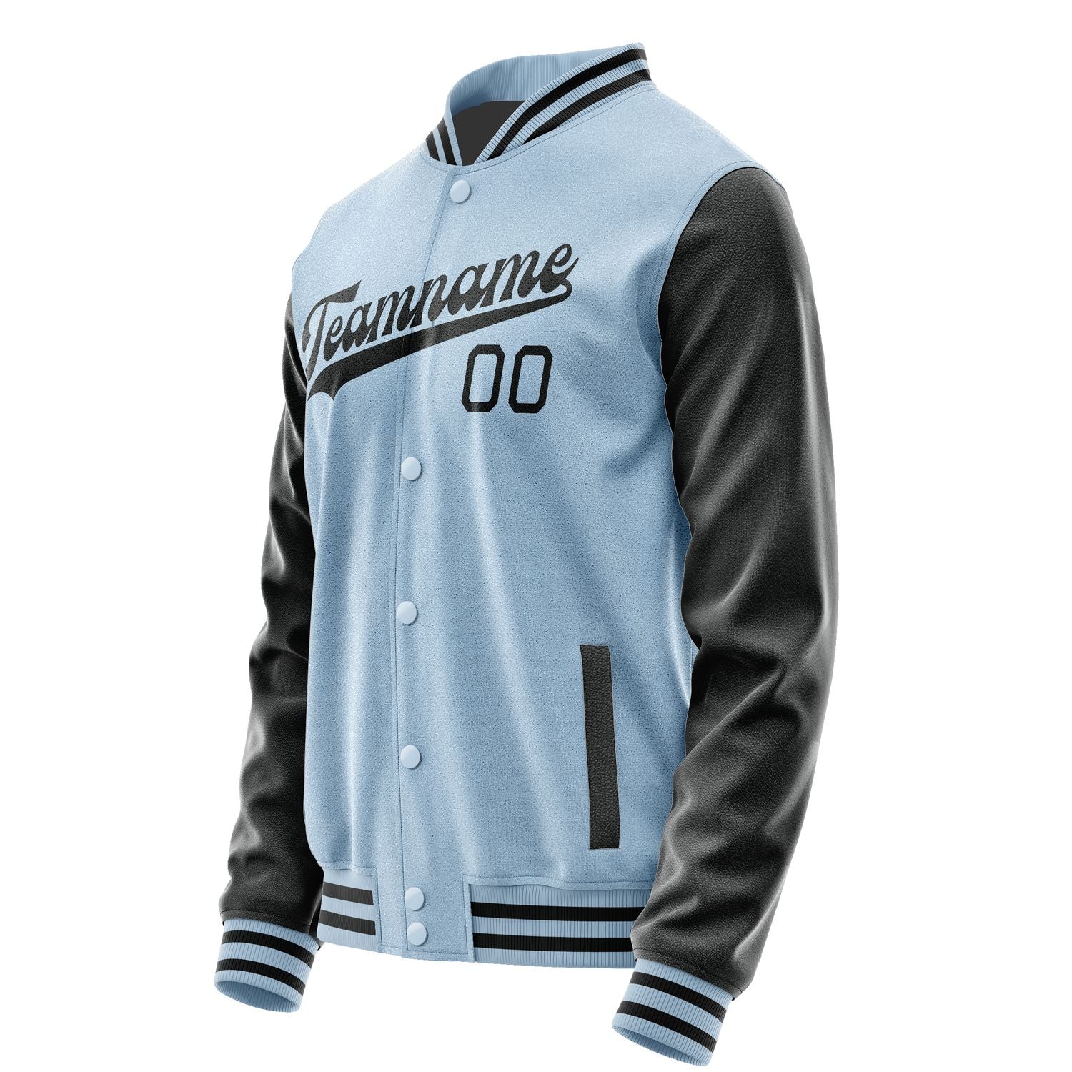 Custom Light Blue Black Jacket JA0808170817B31717