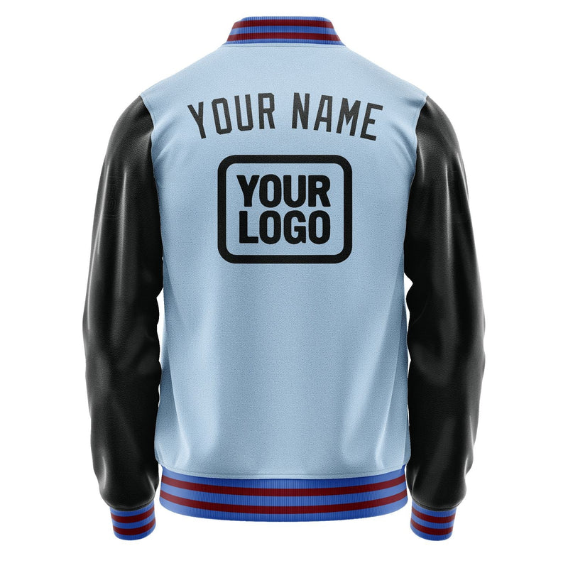 Custom Light Blue Black Jacket JA080817091517171717