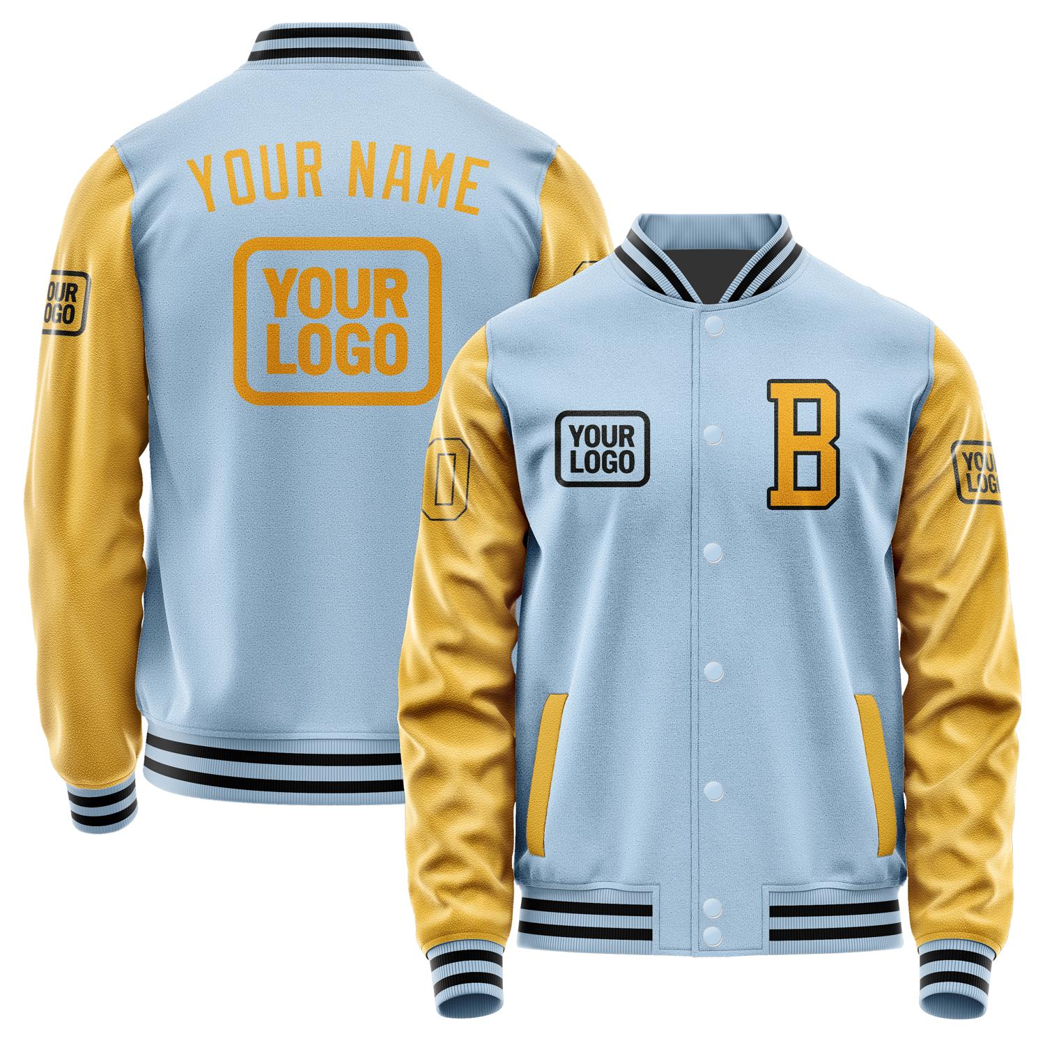 Custom Light Blue Yellow Jacket JA080819081717191917