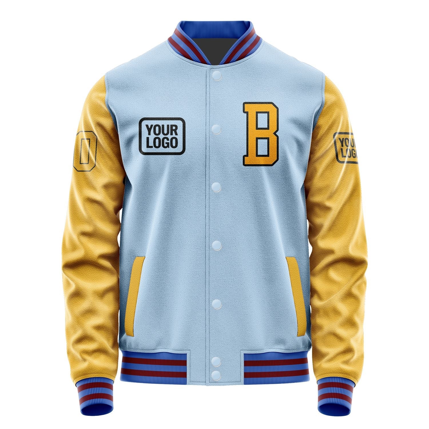 Custom Light Blue Yellow Jacket JA080819091517191917