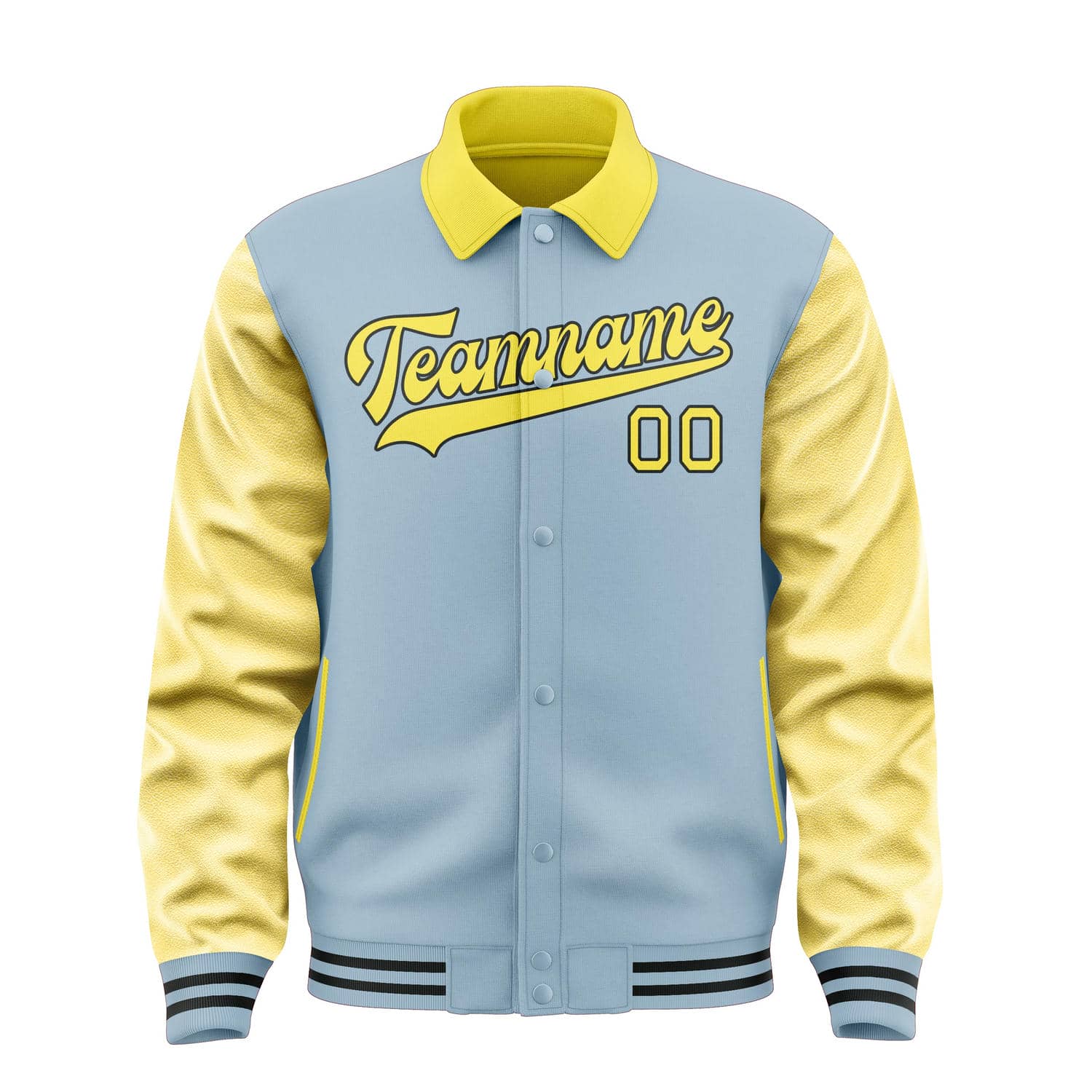 Veste personnalisée bleu clair et jaune clair