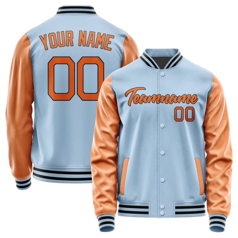 Custom Light Blue Orange Jacket JA0808280817B21728