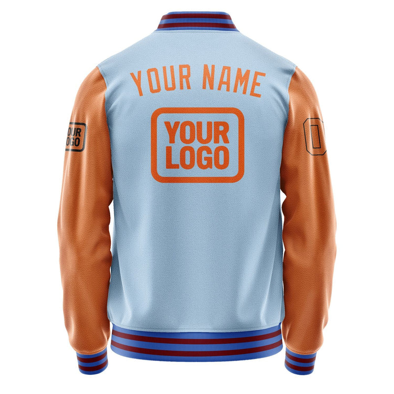 Custom Light Blue Orange Jacket JA080828091517282817