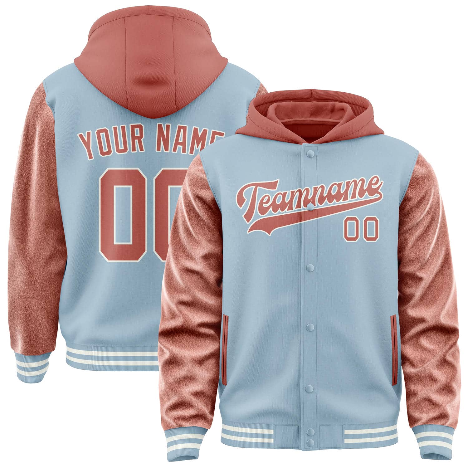 Veste personnalisée bleu clair Copper Rose