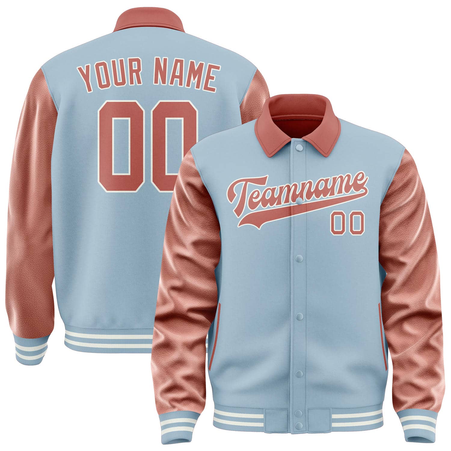 Veste personnalisée bleu clair Copper Rose