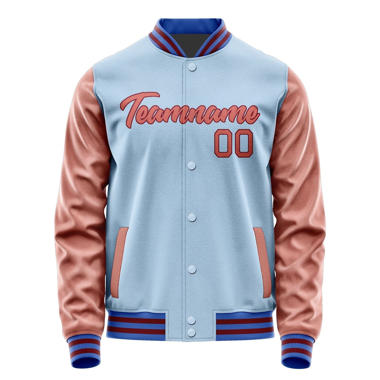 Custom Light Blue Copper Rose Jacket JA0808290818B21829