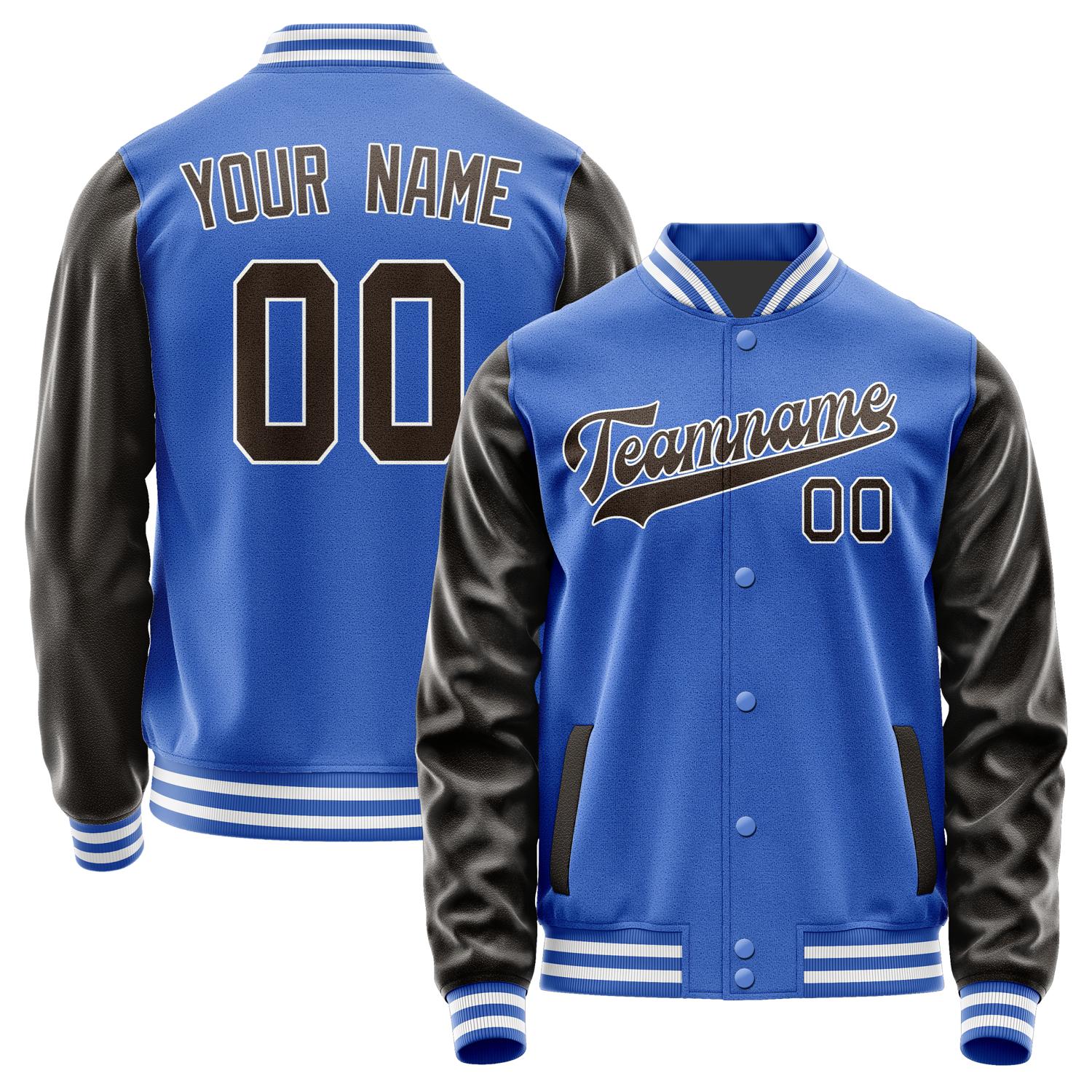 Custom Sky Blue Brown Jacket JA0909010918B31801