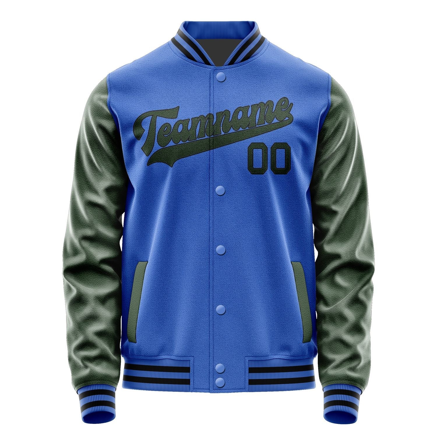 Custom Sky Blue Dark Green Jacket JA0909060917B31706
