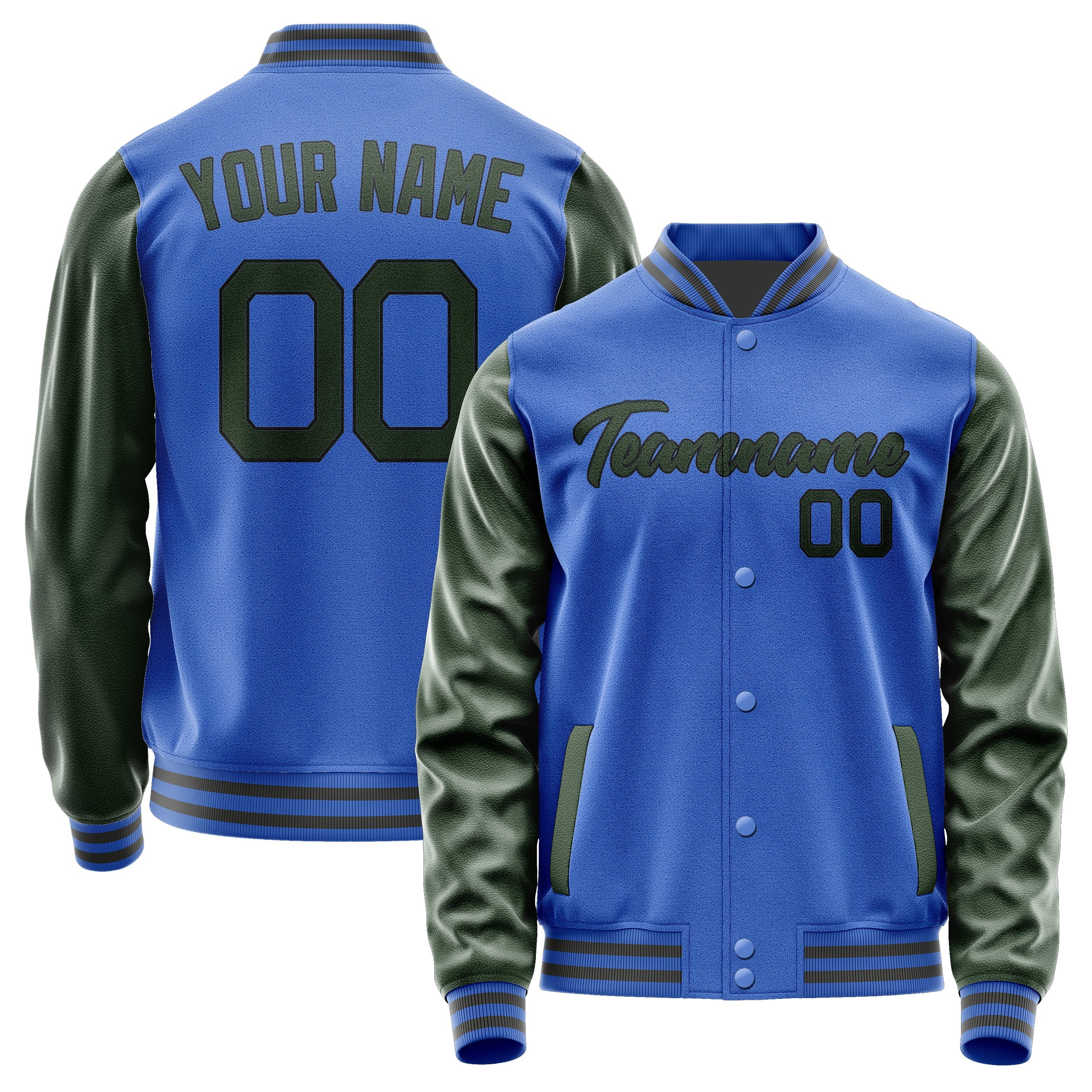 Custom Sky Blue Dark Green Jacket JA0909060920B21706