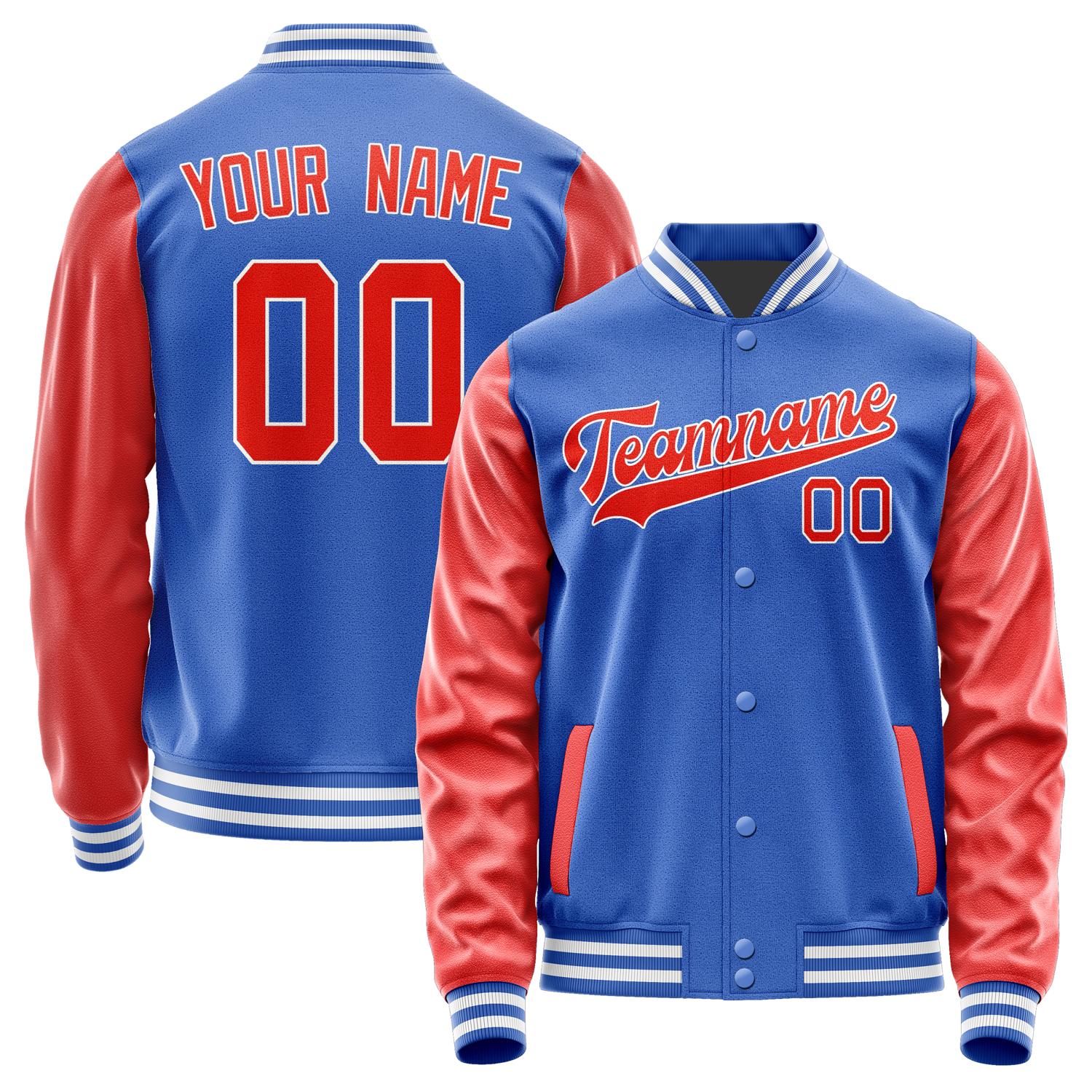 Custom Sky Blue Orange Red Jacket JA0909120918B31812