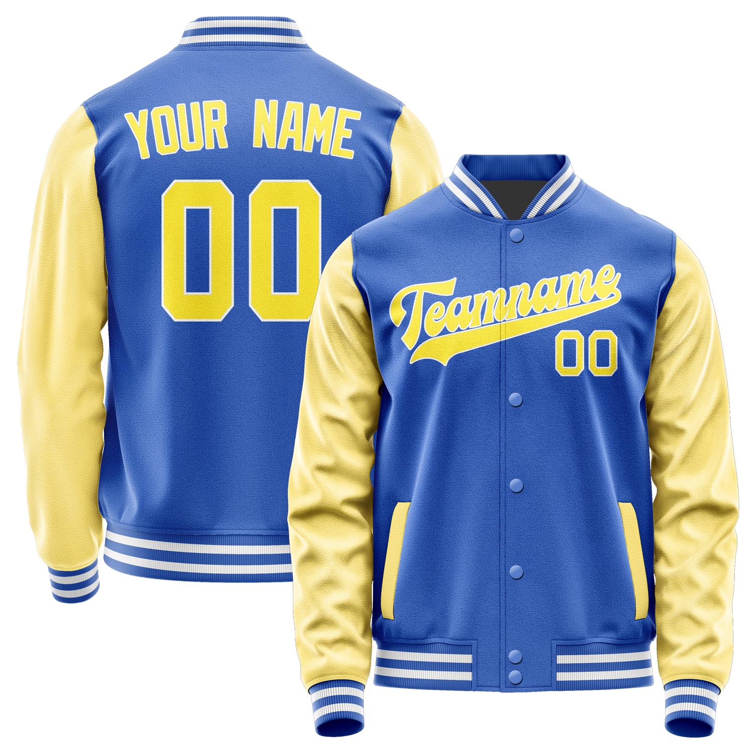 Custom Sky Blue Light Yellow Jacket JA0909260918B31826