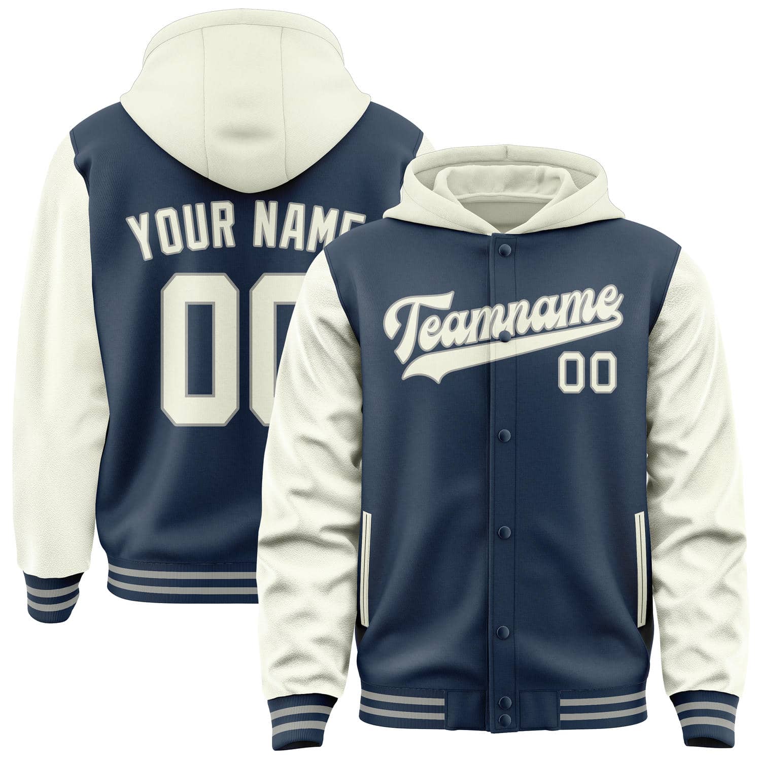 Veste bleue crème personnalisée