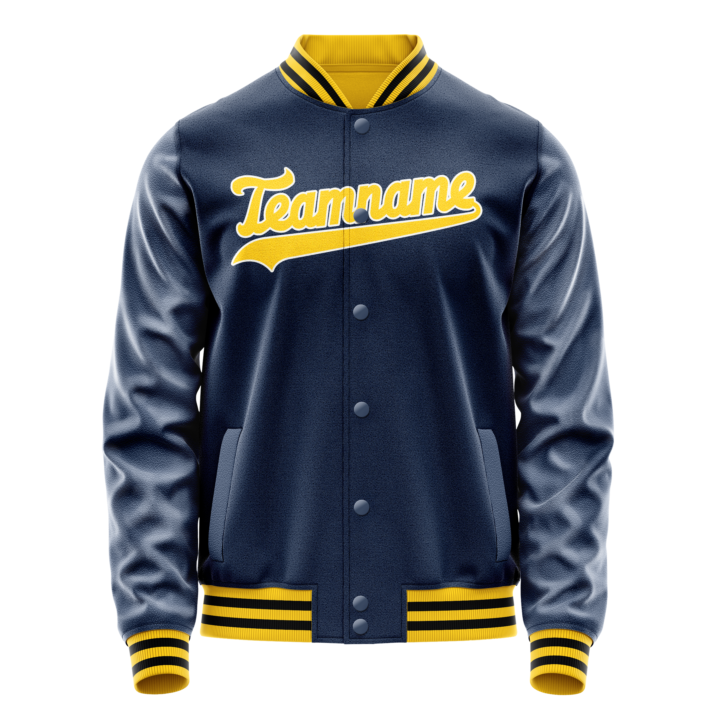 Veste universitaire personnalisée bleu et or uni