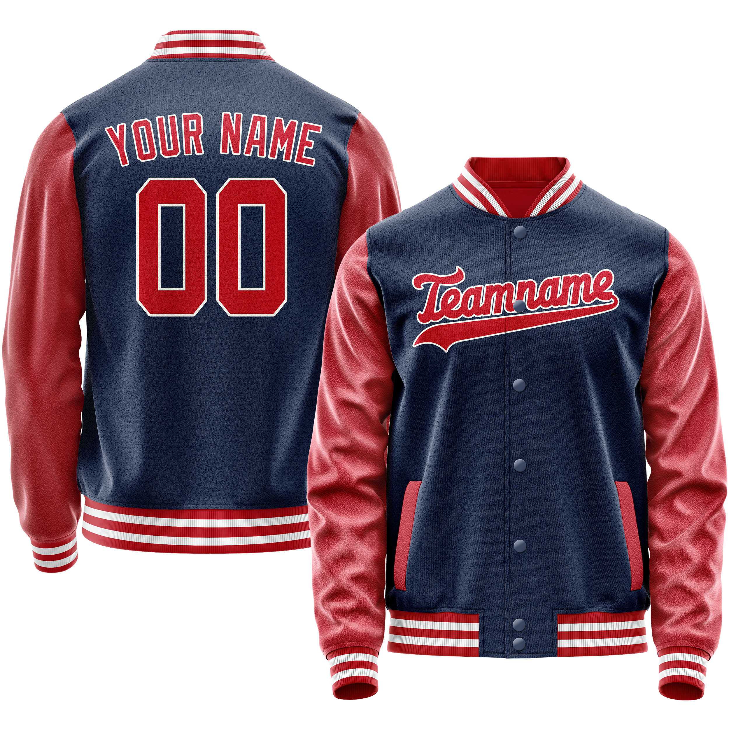 Veste universitaire personnalisée bleue et orange du Texas