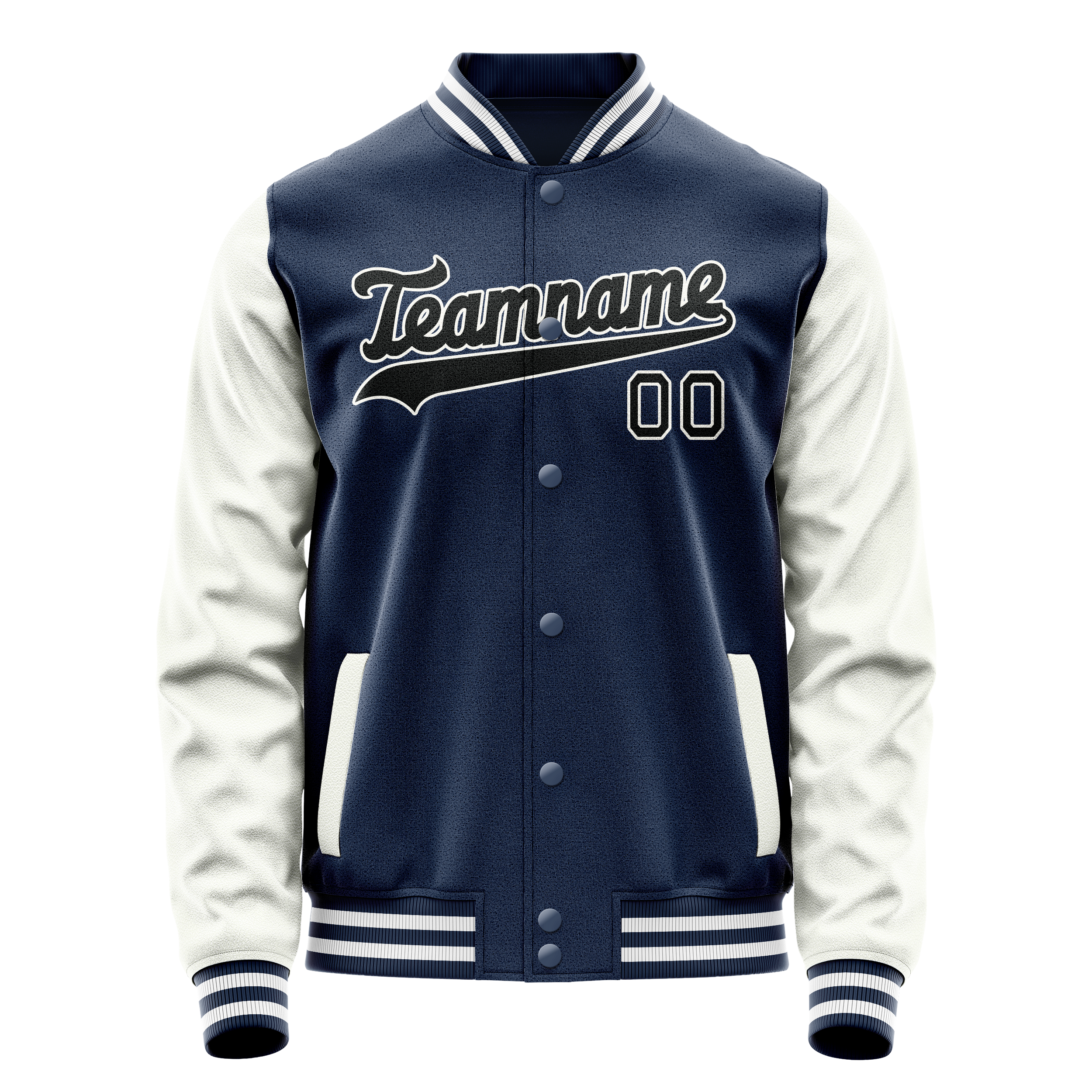 Veste universitaire personnalisée bleue et blanche unie