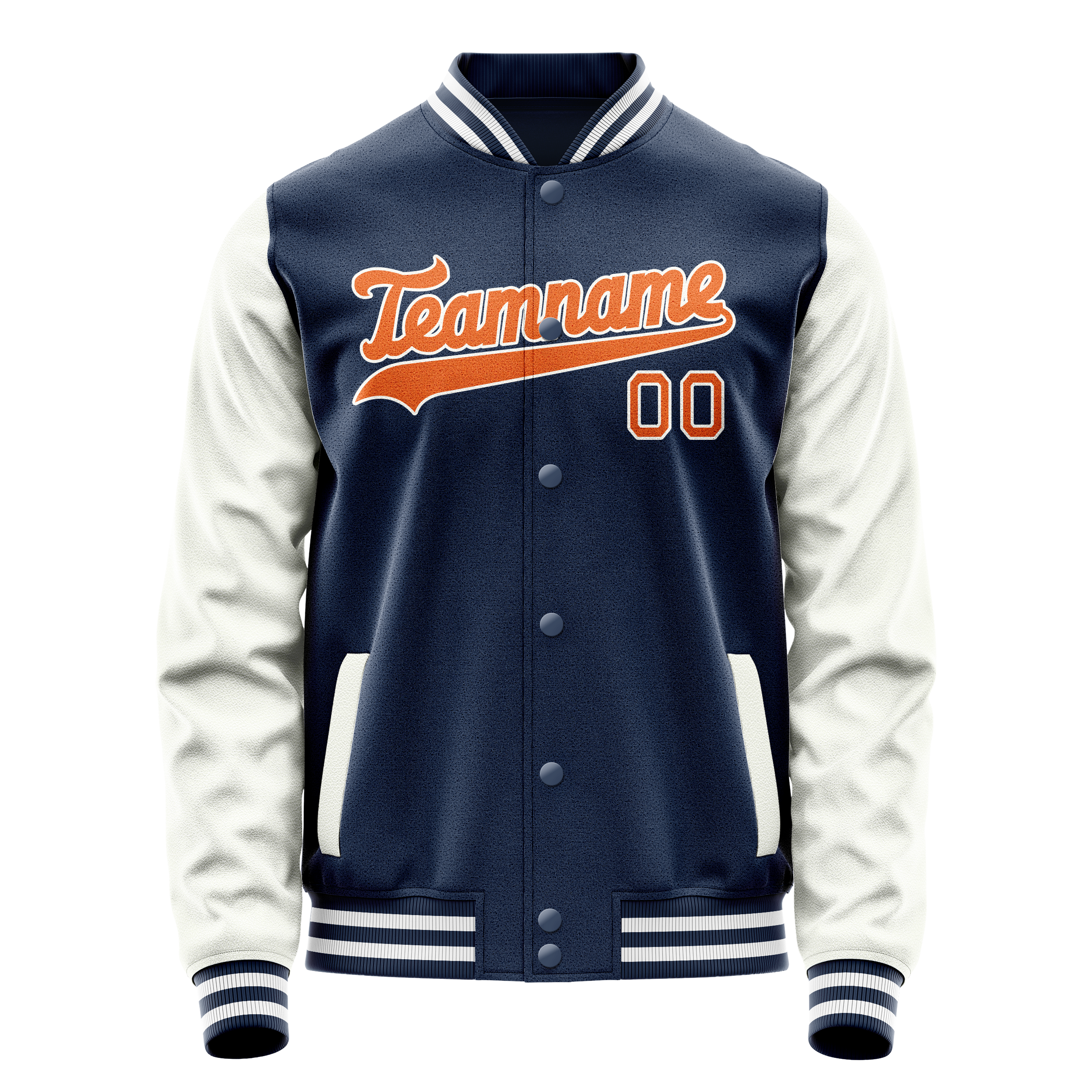 Veste universitaire personnalisée bleue et blanche unie