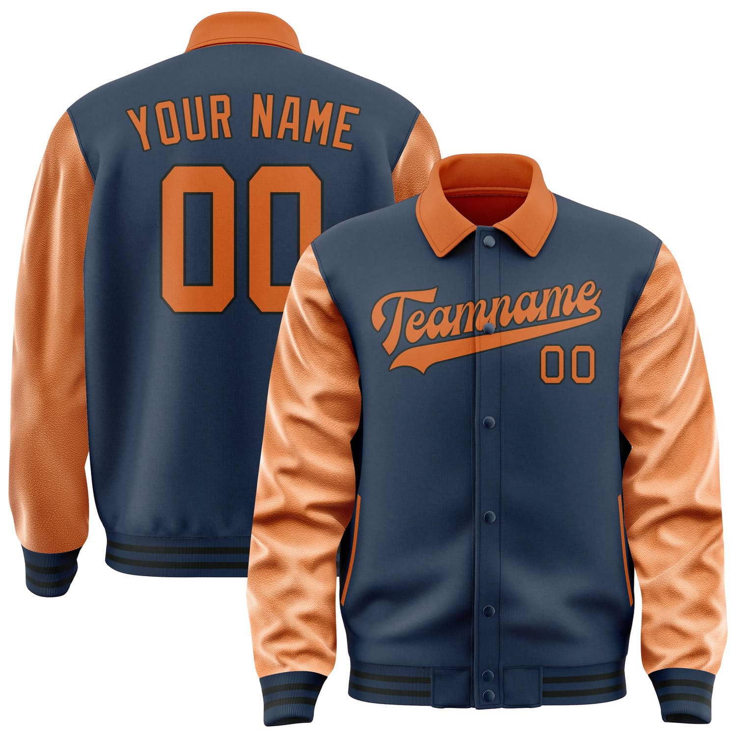 Veste bleue et orange personnalisée